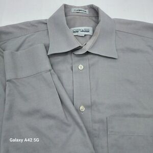 Joseph & Feiss Mens Gray 80s 2-Ply Perfect Twill Dress Shirt 15 32/33 Long SLV